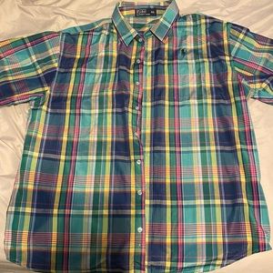 Men’s Ralph Lauren Polo Plaid Button down Shirt 4XL